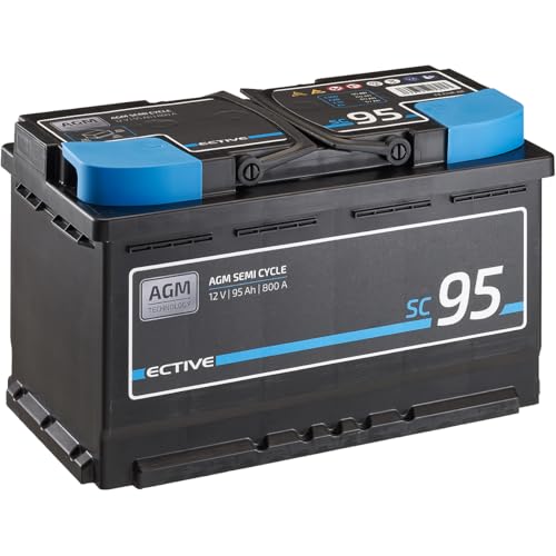 ECTIVE 80Ah 12V 800A AGM Starterbatterie - wartungsfrei Autobatterie für PKW 95Ah (C100)
