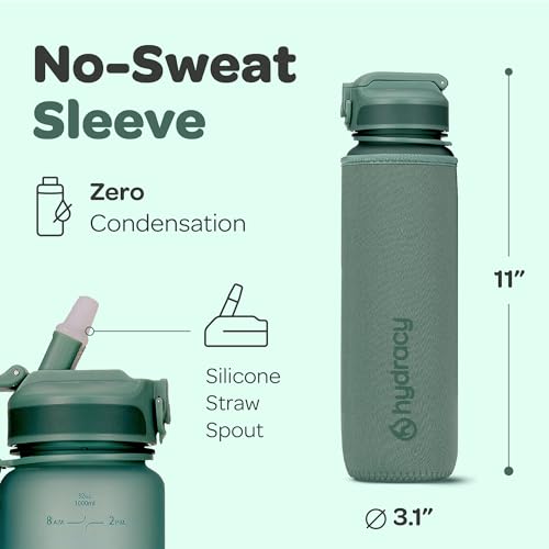 Hydracy-Water-Bottle-with-Times-to-Drink-Straw-Large-1-Litre-BPA-Free-Motivational-Water-Bottle-No-Sweat-Sleeve-Leak-Proof-Gym-Bottle-with-Time-Marker-Ideal-for-Fitness-Sports-Outdoors