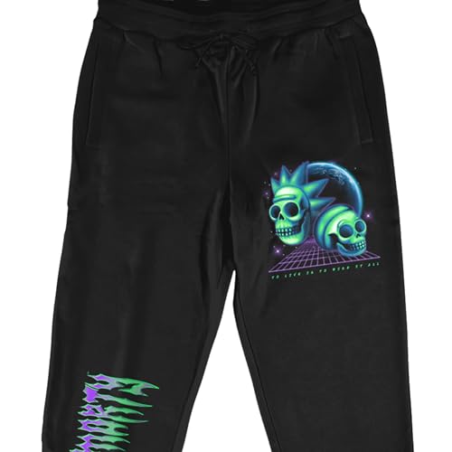 Bioworld Rick and Morty Skulls and Metal Title Men's Black Joggers2