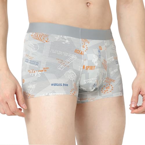 Image of Underjeans by Spykar Men Super Premium Bonded Elastic Light Grey Trunk