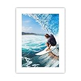 ARTTOR Poster da Parete Surf Surfista Océano ola Póster Sin Marco 30x40cm Moderno Cuadros Decorativo Decoracion Salon Dormitorio Cocina Cuadros Pared Imágenes Wall Art Prints Decor - P2XPA30x40-2785