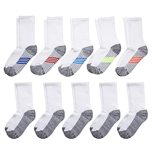 Hanes Ultimate Boys' Crew Performance Sport Socks, 10-Pair Packs3