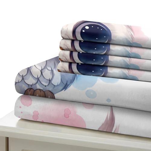 Housse de couette fermeture éclair hibou 3D infroissable