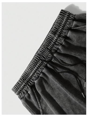 Men's Y2k 2 Piece Vintage Outfits Punk Grunk Graphic Wash Crew Neck Short Sleeve T-Shirt and Drawstring Shorts Streetwear4