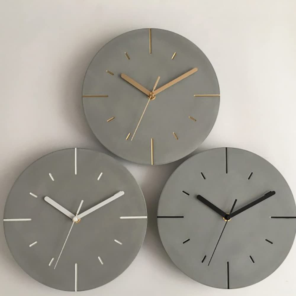 AAPIE Relojes de Pared de Estilo Industrial, Reloj de Pared silencioso, Relojes de Pared Redondos Decorativos, Reloj de Pared con batería, Adorno Grande