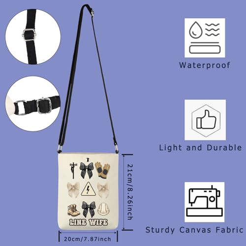 TIIMG Line Wife Gift Bow Storm Wife Lineman Pride Spouse Gift Electrical Lineman Wife Crossbody Bag2