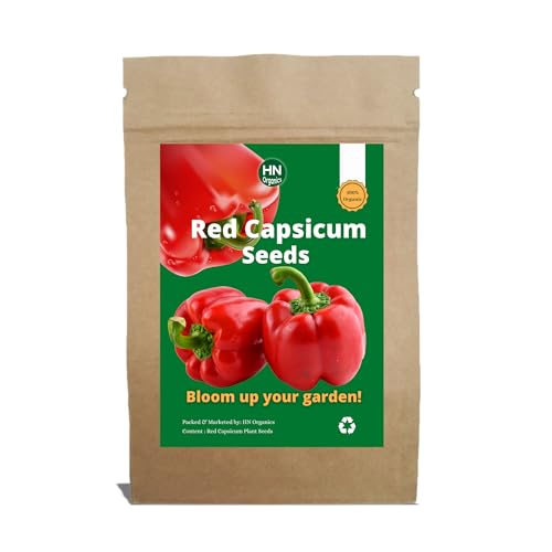 Image of Red Bell Pepper Seeds | Red Capsicum | Chilli | Mirchi for Home Gardening | Planting (Red Bell Pepper)
