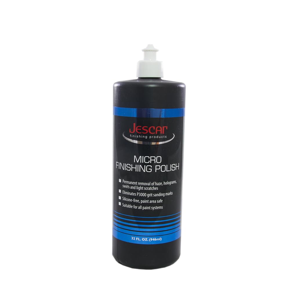 Jescar Micro Finishing Polish - 32oz - Ultra-Fine Polish, Removes P3000 grit Sanding Marks, Mirror Finish, Silicone-Free and Safe for All Paint Areas, Removes Swirls, Holograms, Haze, Light Scratches