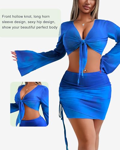 Image of Two Piece Skirt Set Shirt and Skirt Set for Women Going Out Sets Club Outfits Cute 2 Piece Sets Sexy Rave Mini Skirt