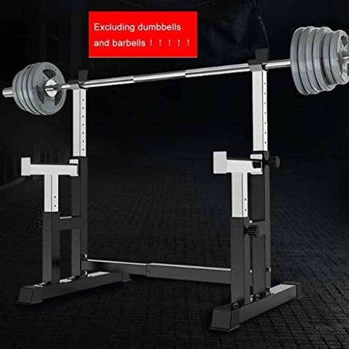 OTQEFTN Weight Lifting Squat Rack Home Fitness Squat Barbell Rack Multifunctional Weightlifting Bed Height and Width Can Be Adjusted Excluding Dumbbells and Barbells