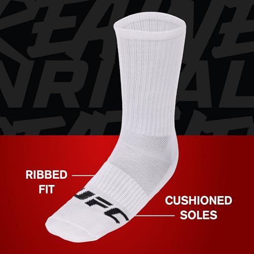 Concept One UFC Socks, 20 Men's Athletic Crew Sock Pairs, Multicolor, 6-12 US4