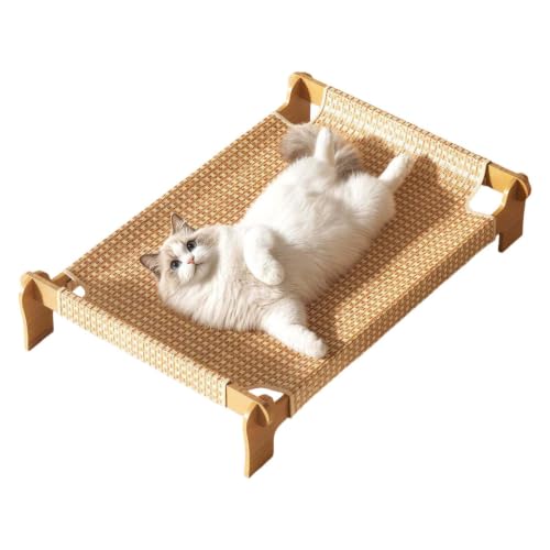 Cama exterior de gatos transpirable y elevada con base de madera 2