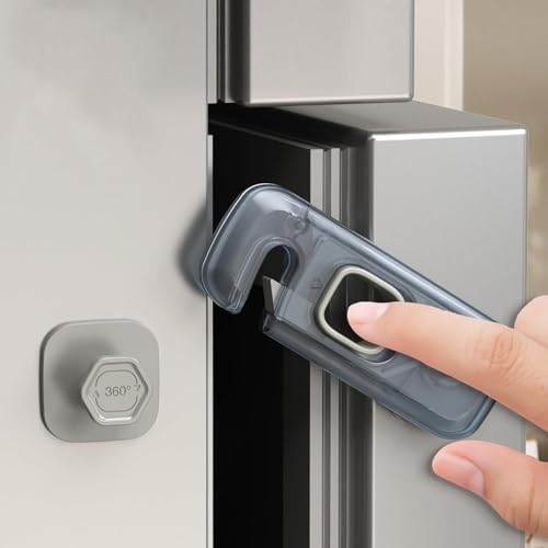 Aputue Çocuk duvar çıkartmalarıRefrigerator locks, 5 adet emniyet kilidi, dayanıklı ABS malzeme, güçlü 3M yapışkanlı montaj, bebekler ve evcil hayvanlar için çekmece dolap kapağı, güvenlik seti - Görsel 2