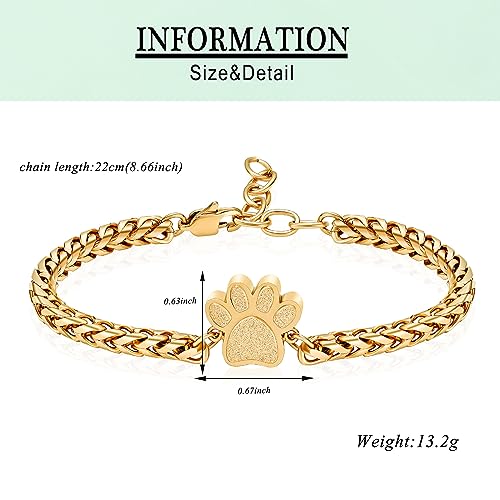 VCCWYQK Paw Print Urn Bracelet for Ashes for Dog/Cat Cremation Jewelry for Ashes Cute Animals Adjustable Memorial Keepsake Bracelets Jewelry Gifts for Women (E) - Image 2