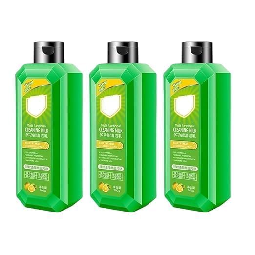 Japanese Multi-Functional Cleaning Milk | 250ML Pack of 3 All Purpose Natural Cleaner Liquid for Kitchen & Bathroom | Strong Decontamination & Stain Remover for Stove Tops, Tiles, Glass & Steel-image-20