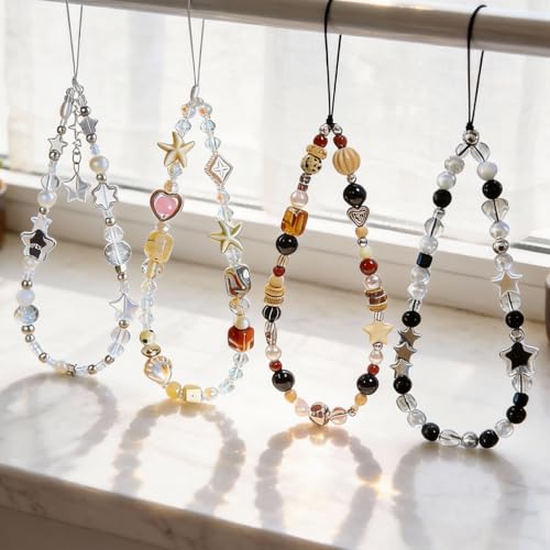 Image of Beaded Camera Wrist Strap Cute Digital Camera Charm Lanyard, Phone Wristlet Charms, Beaded Camera Chain for Bag