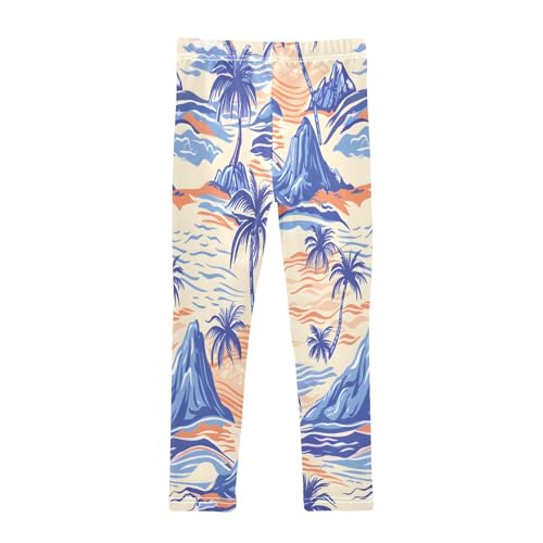 Toddler Girls Leggings Printed Yoga Pants Leggings Palm Trees Blue Mountain for Kids2