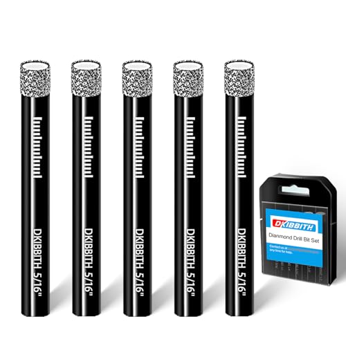 5-Pack 5/16' Diamond Core Drill Bits Set, 8mm Tile...