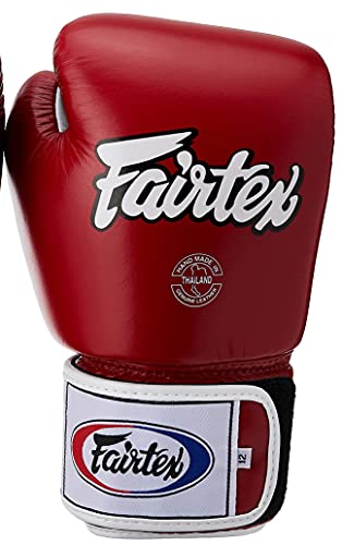 Image of Fairtex Muay Thai Style Sparring Gloves, Red, 12-Ounce