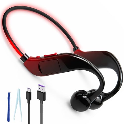 Auriculares Bluetooth 5.4 de Conducción Ósea Impermeables IPX5 para Deportes, Running y Ciclismo – Con MP3 Integrado de 32GB, Micrófono para Llamadas Claras, Diseño Ligero y Cómodo con Luz Nocturna