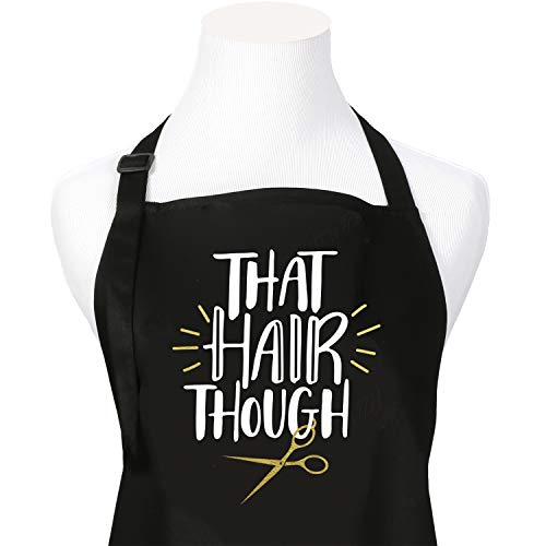 That Hair Though Salon Stylist Apron, Black with 3 Pockets