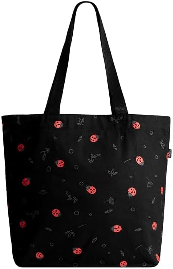Eco Right Aesthetic Canvas Tote Bag for Women - Large, Reusable, Zippered Tote Bag with Inner Pocket, Perfect for School, Shopping, Work, Beach, Cute & Eco-Friendly Gift for Girls, Teachers, Mothers
