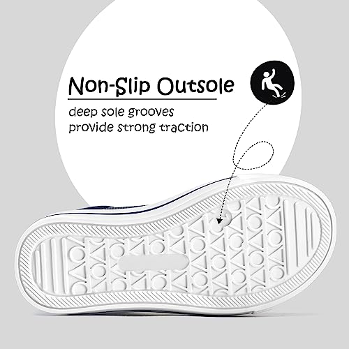 Image of K KomForme Toddler Shoes, Hook & Loop Canvas Sneakers for Boys and Girls | Slip-on, Lightweight, Comfortable