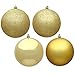 Vickerman 315767 - 6" Gold Shiny Matte Glitter Sequin Ball Christmas Tree Ornament (4 pack) (N591508BX)