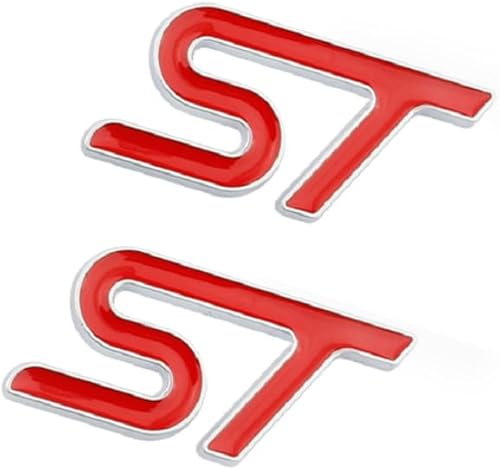 2 calcomanías de metal con letras 3D para guardabarros laterales de automóvil, para maletero y maletero, color negro y rojo