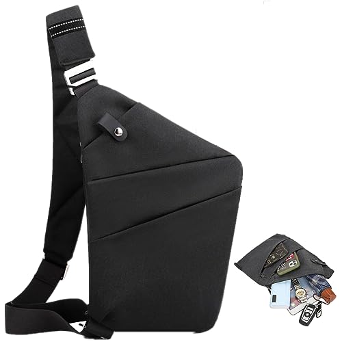 Image of Anti Theft Crossbody Bags for Women, Shoulder Bag Anti-theft Design for Travel, Sport (Black - Left Shoulder)