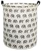 HIYAGON Canvas Storage Basket,Large Laundry Basket with Handles-Collapsible Storage Bin for Kids Room,Nersury Hamper,Toy Storage 19.7×15.7 (Grey Elephant)