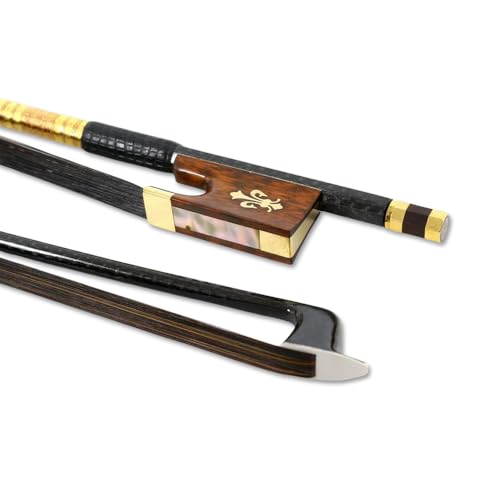 Vetimobato - Lazo trenzado de fibra de carbono para violín 4/4 tamaño matrimonial, lazo profesional de...