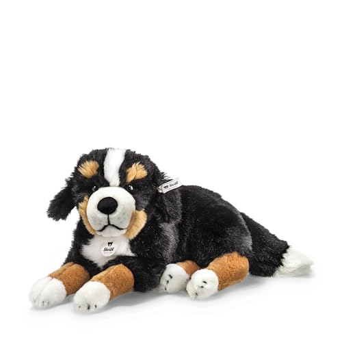 Steiff Kuscheltier Senni Berner Sennenhund, Süßes Stofftier mit Kunststoffaugen, Kinder, Jungen & Mädchen, Plüschtier 45 cm, Schwarz, 079528