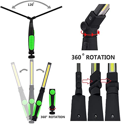 AntDau71-2 LED Work Lamps Professional Portable Magnetic Rechargeable Flashlight for Workshop Foldable Rechargeable Work Light with Base Lamps Hiking Inspection Outdoor Camping - Image 3