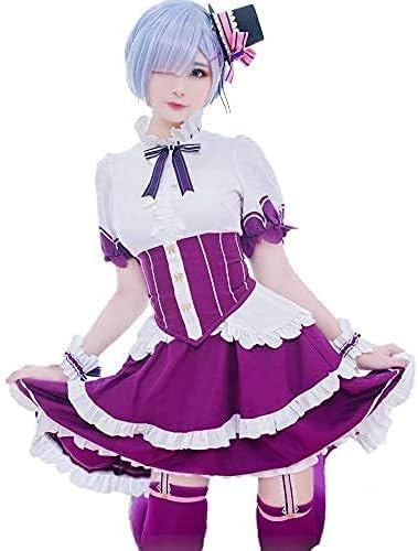 ラム レム メイド服 2019誕生日 お祭り コスプレ衣装 ハロウイン コスチューム 【アニバーサリー】 飾り付き風