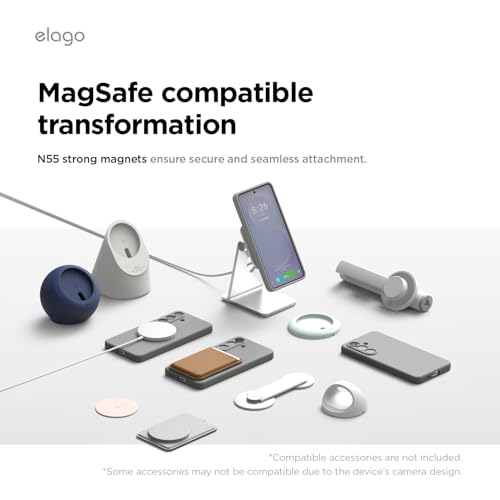 Image of elago Premium Magnetic Silicone Case for Galaxy S26 Plus | Compatible with MagSafe Accessories, Protective Cover, Shockproof, Slim, Anti-Scratch Soft Microfiber Lining (Medium Grey)