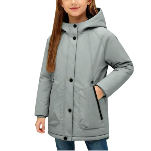 BFAFEN Girls Fashion Outfits Boys Girls Winter Coat Mid-Length Thicken Windproof Waterproof Puffer Jacket Hooded Outerwear for Hiking 5-15 Years