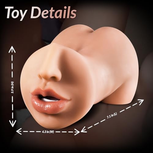 Image of 3-in-1 Male Masturbator for Men - Realistic Mouth Vagina and Anal 3D Textured Tunnel Sex Toy, Soft TPE Stroker for Endurance Training and Solo Pleasure Waterproof & Easy to Clean (A-Flesh)