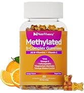 Methylated Vitamin B Complex Gummies, All B Complex Vitamins for Women Men, with Omega-3, Ashwaga...