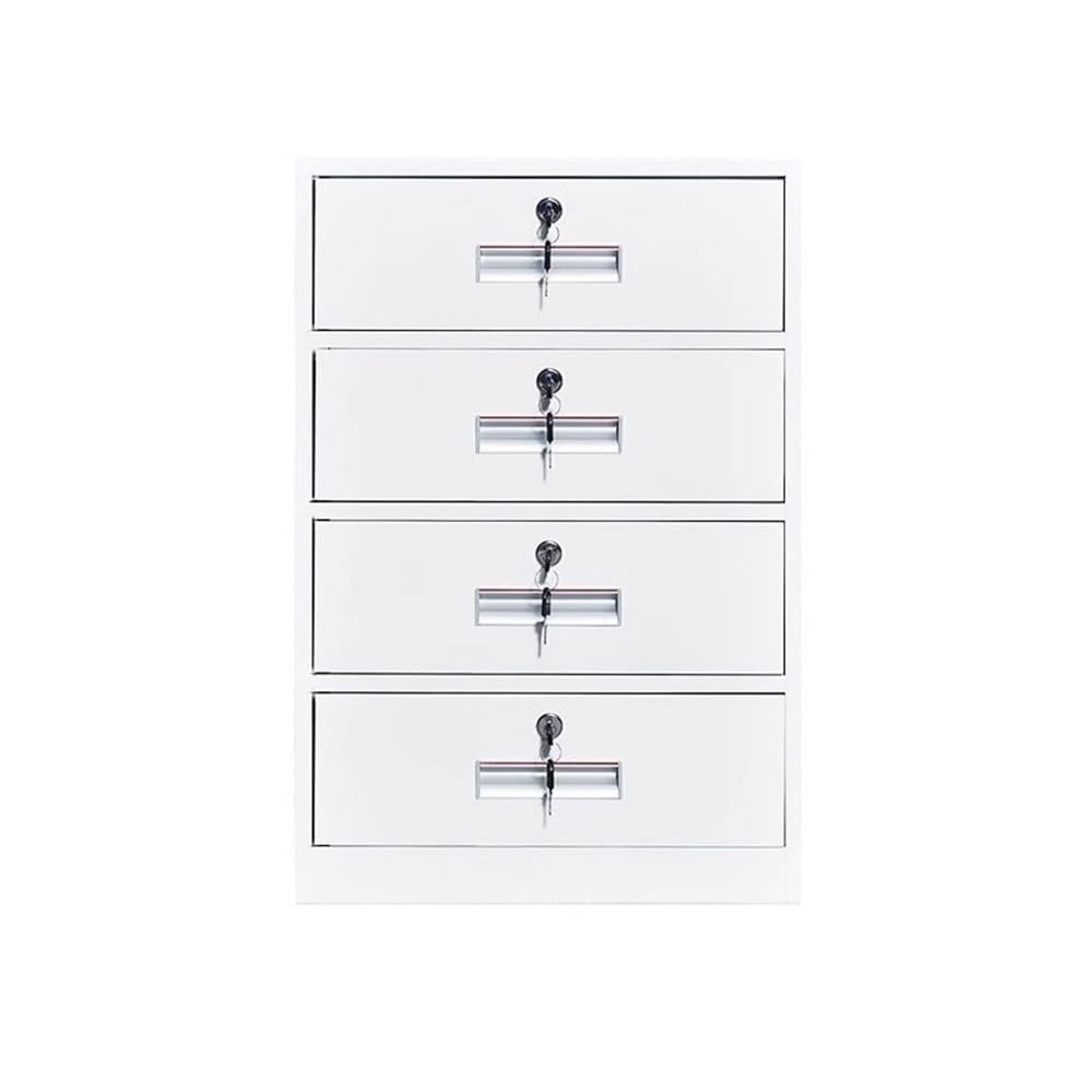 MYUYEE Compact Metal Filing Cabinet With Lockable Drawer, Under-Desk Office Storage, Secure Nizer For Home & Office, Mini Nightstand (Wei?)