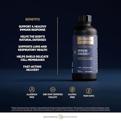 Quicksilver Scientific Immune Charge+ Elderberry with 10,000 IU Vitamin D3, 25,000 Vitamin A, C, E, K1 & K2 for Immune Health & Lung Support (100ml)