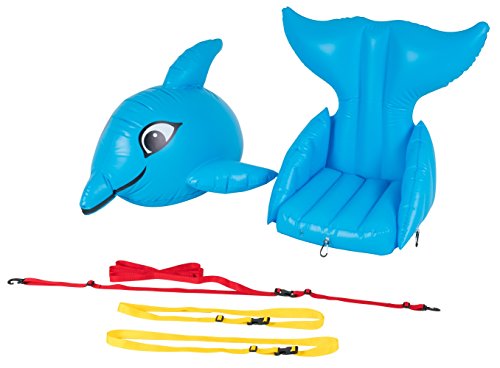 Stand Up Floats Inflatable Toy Dolphin and seat Easily attaches to Any SUP Paddle Board with Removable Universal Harness, Blue, Large, by