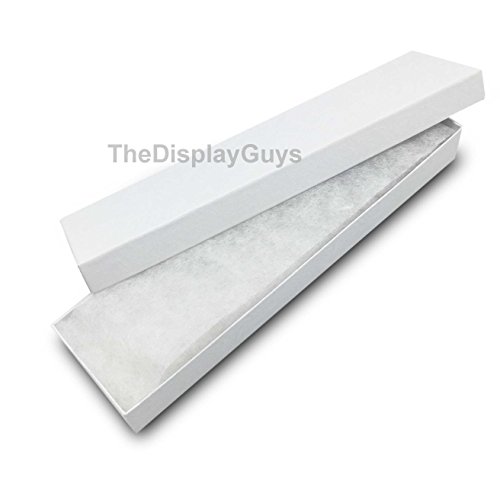 TheDisplayGuys 25-Pack #82 White Swirl Cotton Filled Paper Jewelry Gift Boxes