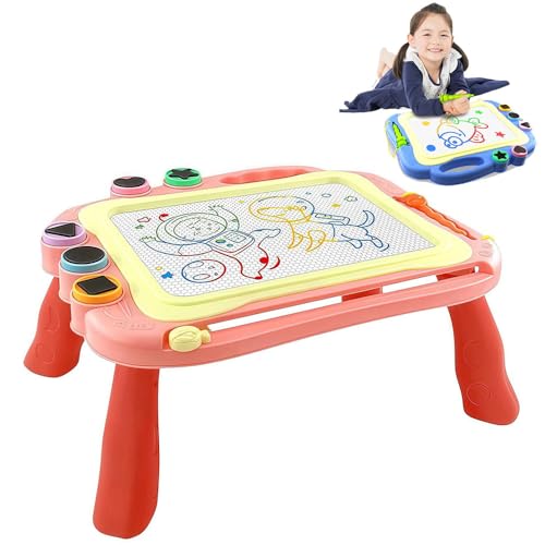 お絵描きボード カラフル おえかきボード 子供 お絵かきボード落書きボード 知育 男の子 女の子 誕生日 プレゼント 幼児 おもちゃ マグネットスタンプ付(ピンク )