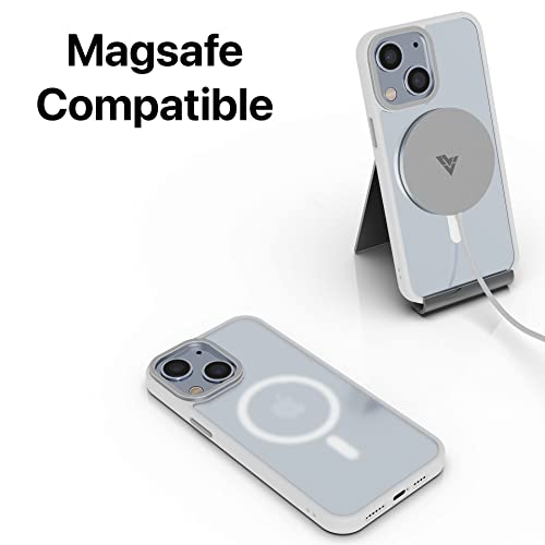 Image of Vaku Luxos Trans Armor MagPro for iPhone 14 Plus Cover Case, 6 Feet Drop, Metal Ring Camera Protection, Shockproof, Scratch Resistant, Slim, Compatible with MagSafe Back Cover - White