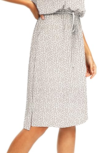 Image of Women Summer Short Sleeve Hide Belly Midi Casual Dress Small Leopard XL