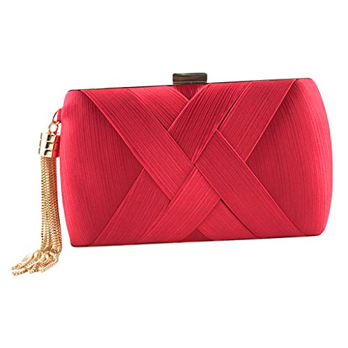 yotijar Bolsa Elegante Bolsa Noite com Pingente Feminino para Noite de Núpcias - Vermelho