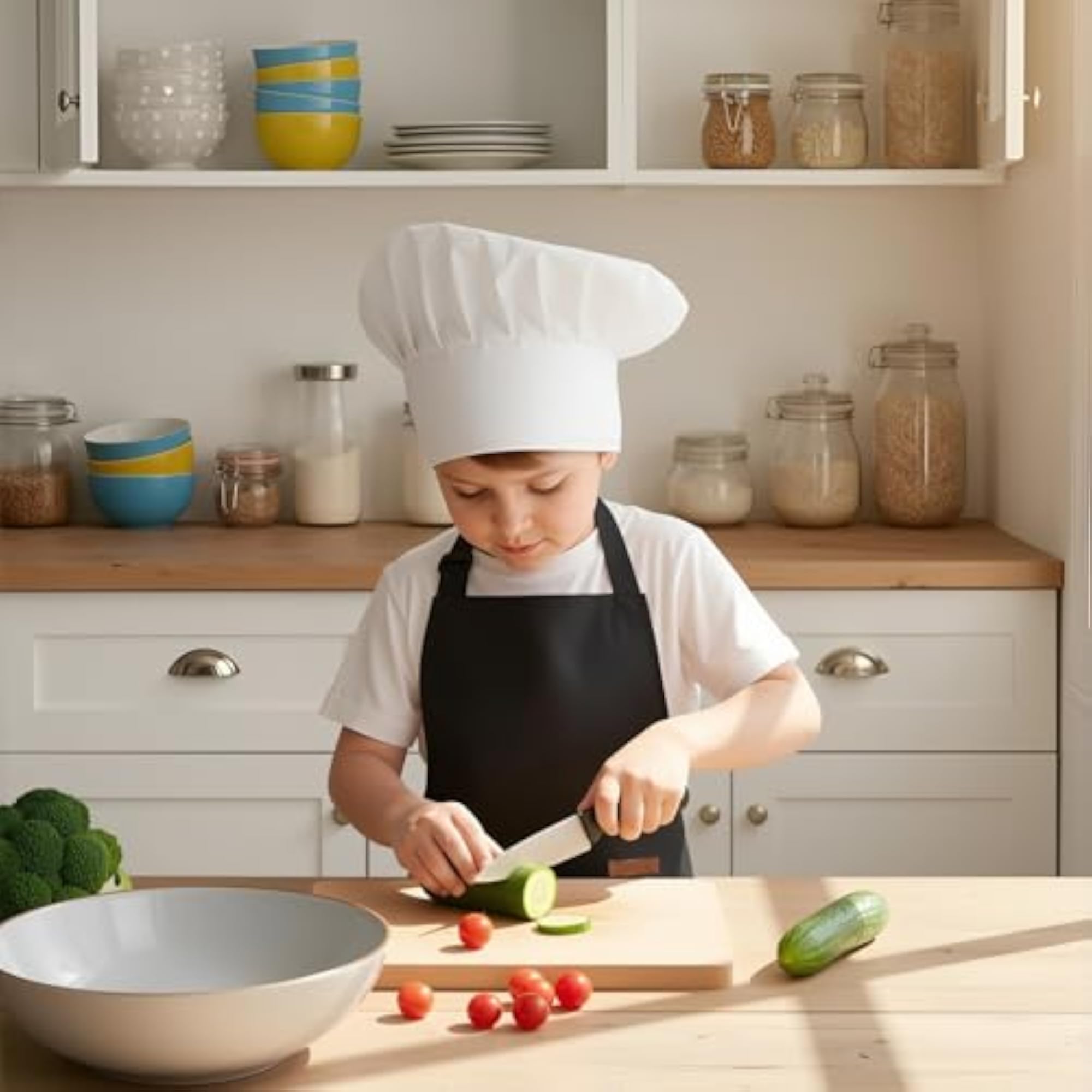 Stripes Kids Apron with 2 Pockets for Cooking
