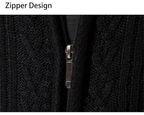 Vsadsau Men Knit Cardigan Sweaters Fall Winter Warm Jumpers Zipper Stand Up Collar Sweatercoat4