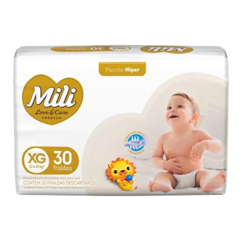 Mili Fralda Love&Care Hiper Xg Pacote De 30 Fraldas